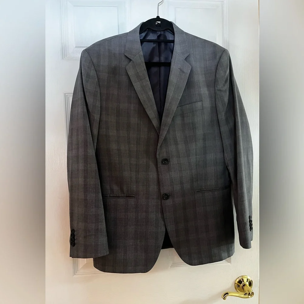 Banana Republic-men’s Charcoal Checkered Sport Coat 40S